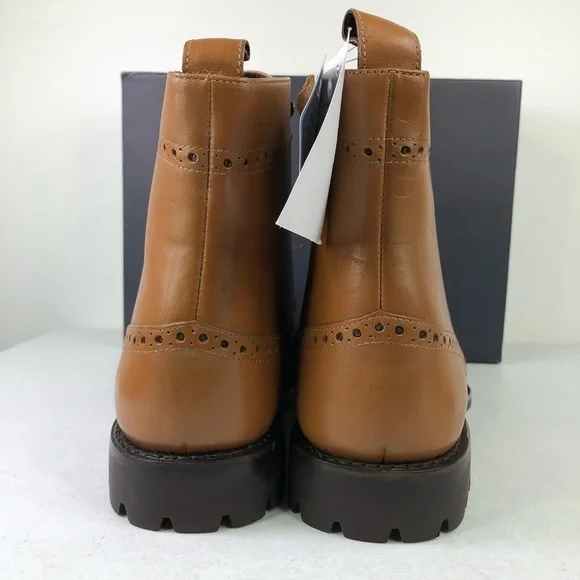 Anthony Veer Grant Walnut Leather Lace Up Boots Size 10D is  display picture 1